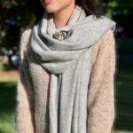 Gray Herringbone Cashmere Scarf – Bild 2