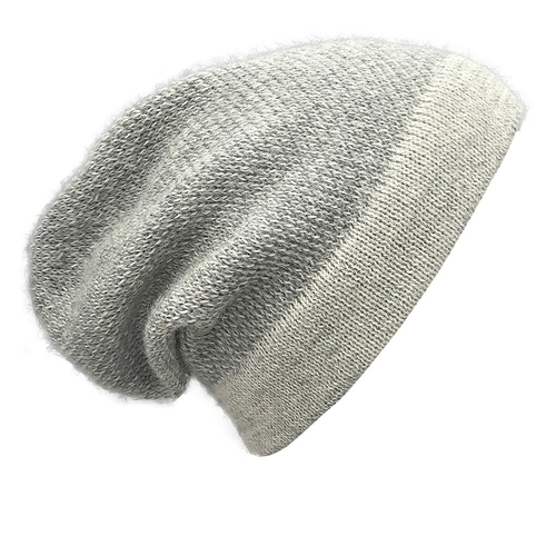 handmade-alpaca-beanie-hat.jpg Gray Interwoven Alpaca Beanie – Bild 1