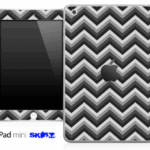 Black and Gray Chevron Pattern Skin for the iPad Mini or Other iPad
