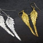 Fern Leaf Earrings: 14K Gold Plated Sterling Silver Drop