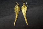 Fern Leaf Earrings: 14K Gold Plated Sterling Silver Drop – Bild 4