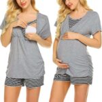 Women maternity breastfeeding nursing Short Sleeve Nursing Baby Top