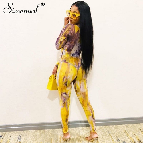 rBVa3mAG2CWAPaa2AAQUcsvCCk0093_9e513467-f5f4-4e78-b435-cafba4c563bf.jpg Tie Dye Mesh Bodysuit And Pants Two Piece Women Sets Long Sleeve Sexy – Bild 1
