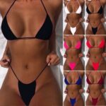 2pcs Sexy Women Summer Swimwear Bikini Set Bra Triangle Suit Swimsuit