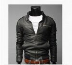 Mens PU Leather Jacket Fashion Coats for Male Business Wear Clothing – Bild 3