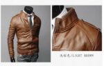 Mens PU Leather Jacket Fashion Coats for Male Business Wear Clothing – Bild 5