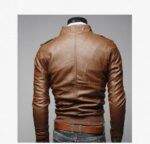 Mens PU Leather Jacket Fashion Coats for Male Business Wear Clothing – Bild 4