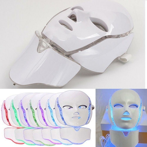 rBVaR1r1lGGAEqvVAAHgLcLCBfE047.jpg 7 Color LED Facial And Neck Mask Microcurrent PDT Photon Face Wrinkle – Bild 1