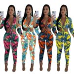 Plus Size XXXL New Launch Summer Floral Print Jumpsuit Fashion Women 2