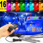 4PCS 12 LED 5050 SMD Car Interior Atmosphere Lamp Auto 12V RGB Neon