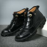 2020 New Genuine Leather Mens Boots Cross-Border Large Size Tooling