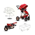 Luxury Baby Stroller 3 in 1 High view Pram foldable pushchair – Bild 7