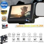 Car DVR 3 Cameras Lens 4.0 Inch Dash Camera Dual Lens With Rearview – Bild 4