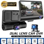 Car DVR 3 Cameras Lens 4.0 Inch Dash Camera Dual Lens With Rearview