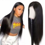 Brazilian Black Long Silky Straight Full Wigs Human Hair Heat
