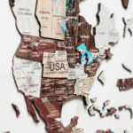 3D Wooden World Map Cappuccino – Bild 5